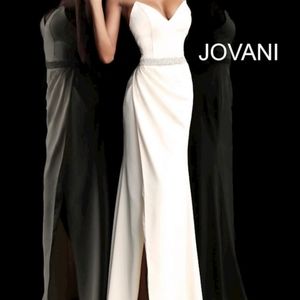 Jovani's BLACK gown with embellished waist belt